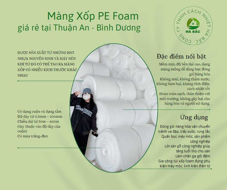 Xốp tấm pe foam dày tại Thuận An Bình Dương