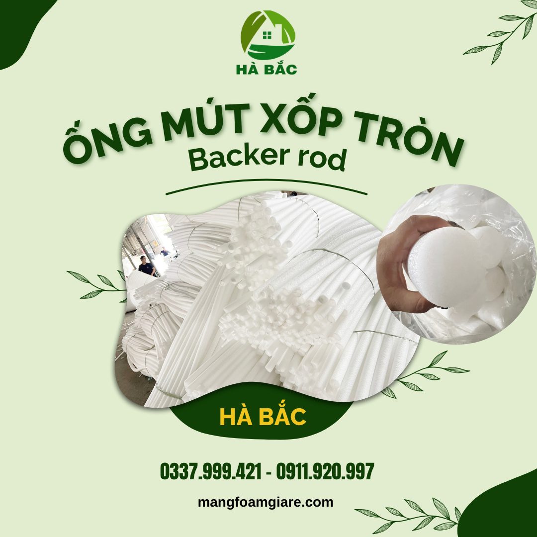 Ống mút xốp tròn chèn khe, backer rod cho ngành xây dựng tại Đồng Nai