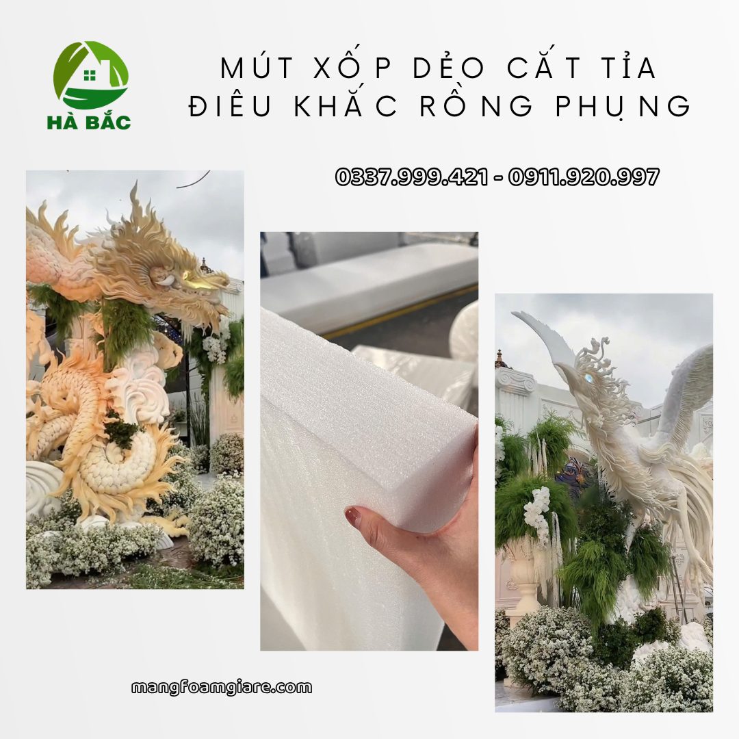 Mút Xốp Dẻo Cắt Tỉa, Điêu Khắc Rồng Phụng, Cổng Cưới Nghệ Thuật Tại HCM