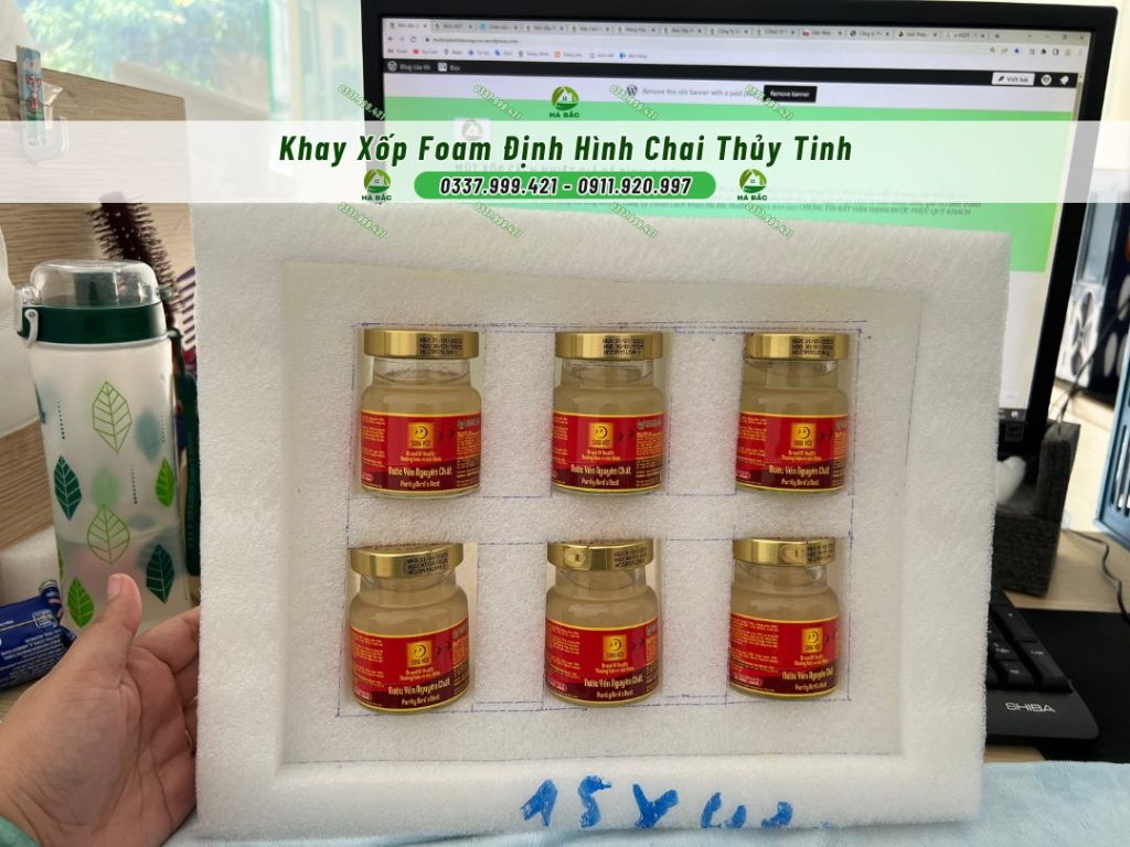 Khay Xốp Foam Định Hình Chai Thủy Tinh