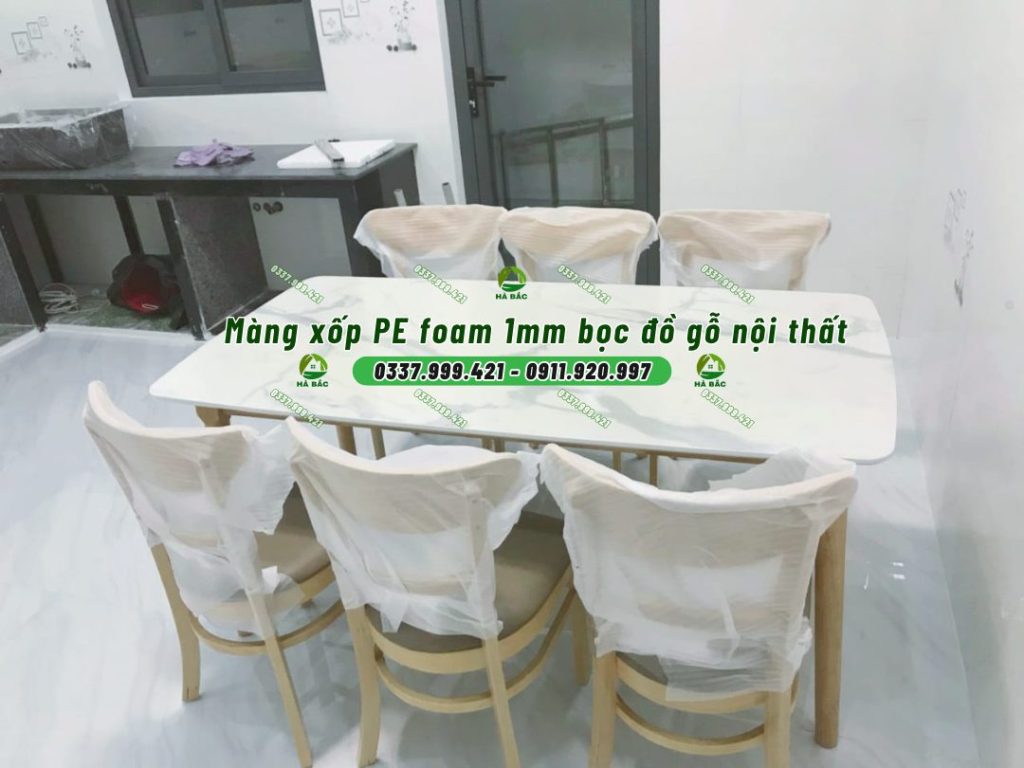 Màng xốp PE foam 1mm bọc đồ gỗ nội thất