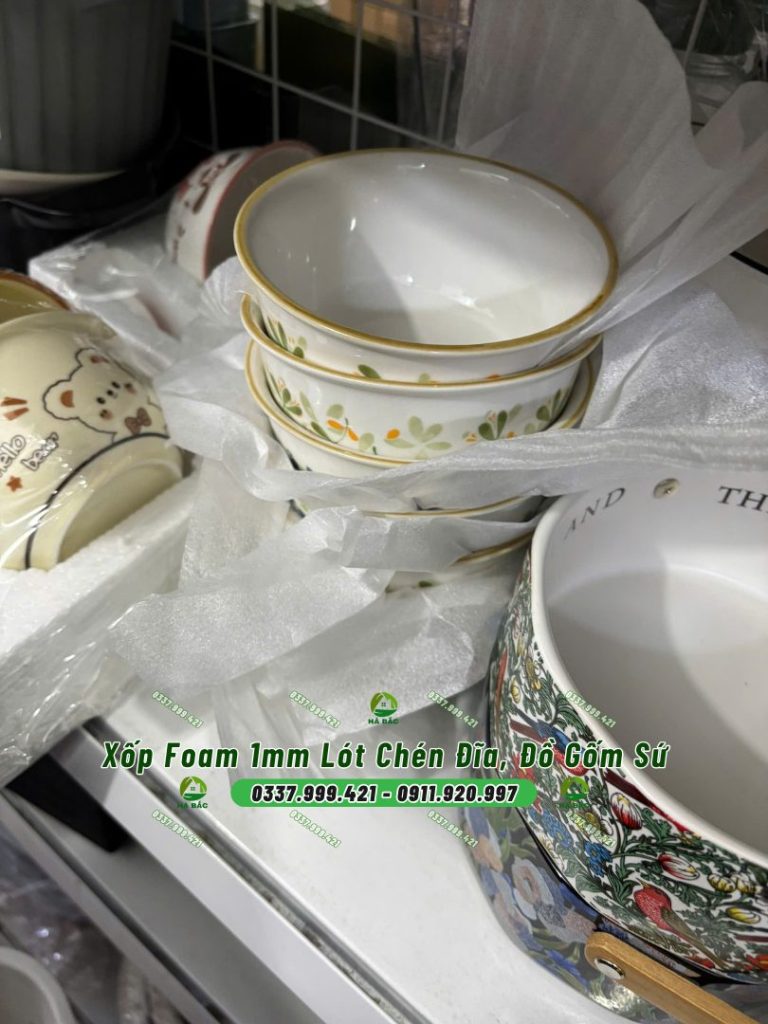 Xốp Foam 1mm Lót Chén Đĩa, Đồ Gốm Sứ